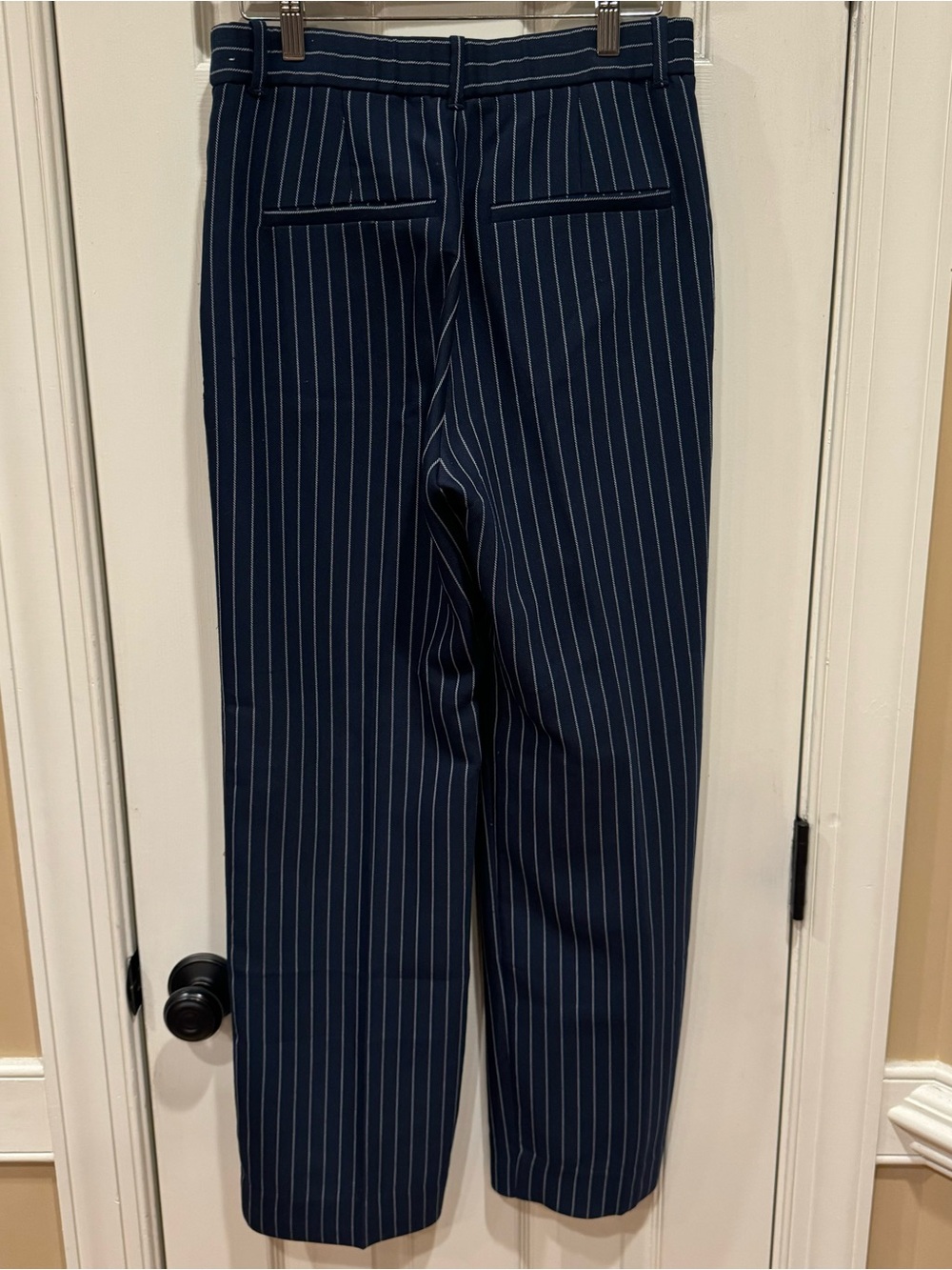 NEW Abercrombie & Fitch Sloan Tailored Wide Leg Blue indigo striped Pants 28 - Picture 10 of 14
